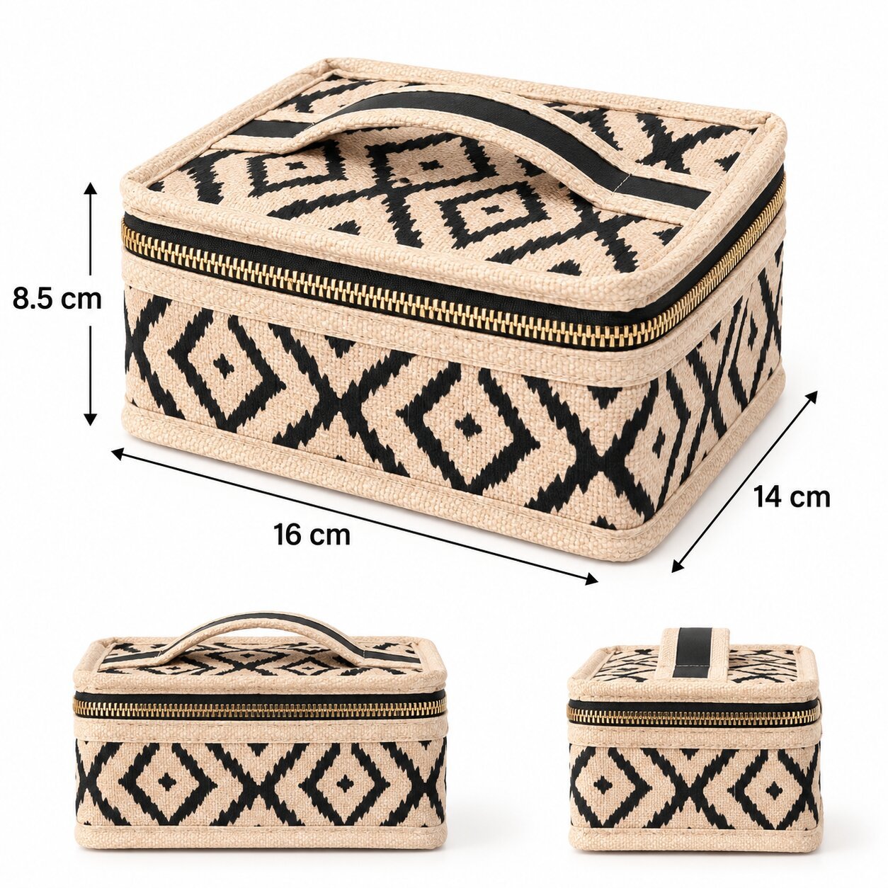 PORTABLE JEWELRY ORGANIZER BAG WITH ZIPPER CASE