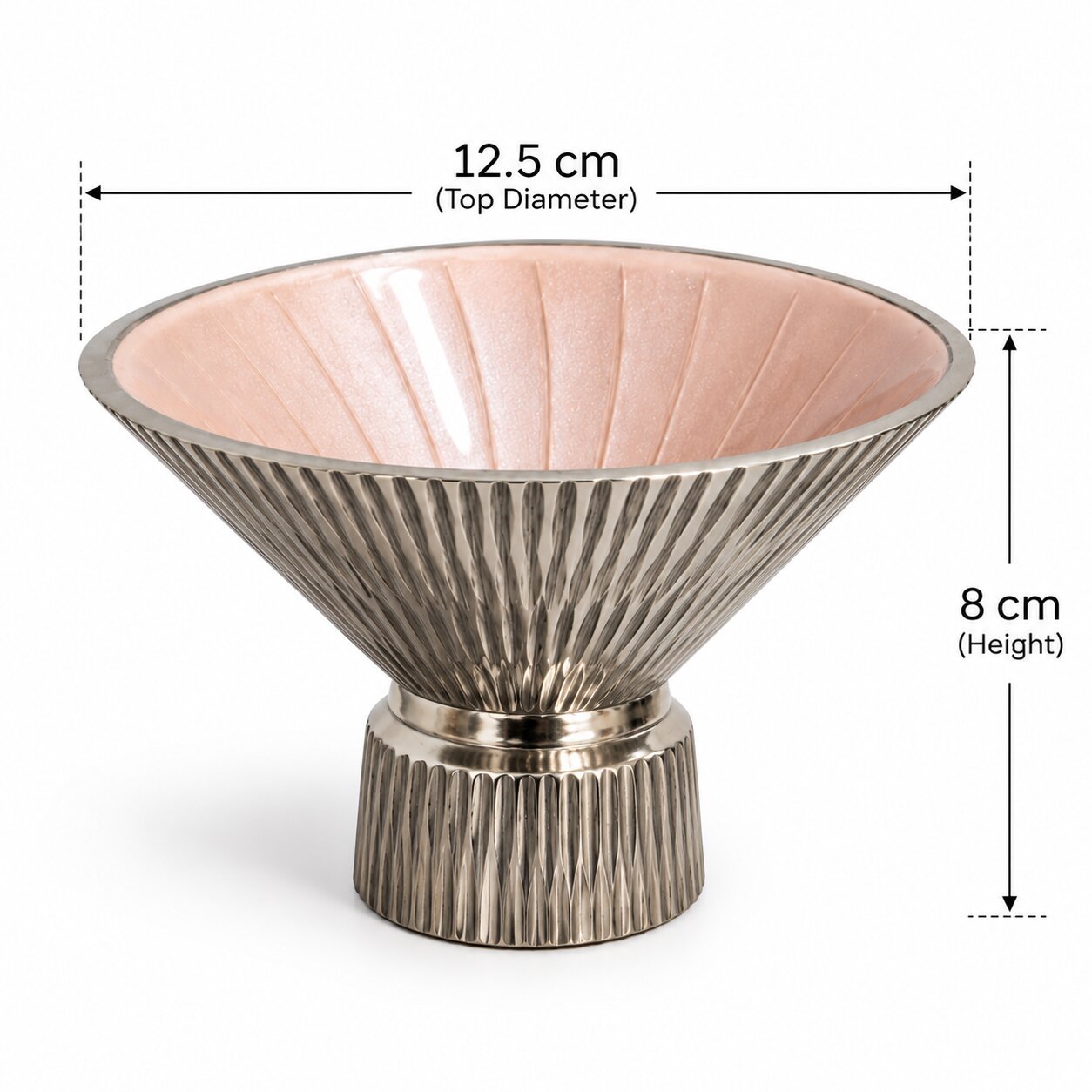 DECORATIVE PEDESTAL BOWL WITH GLOSSY INTERIOR
