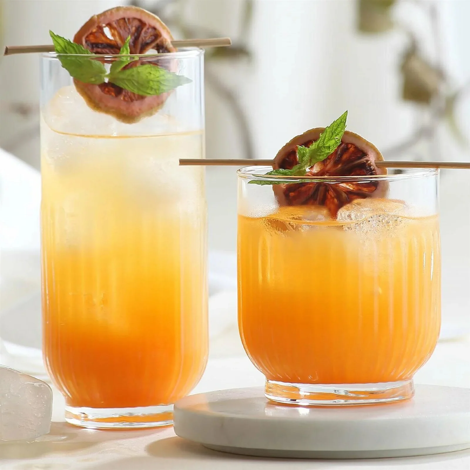 TOKYO 12-PIECE VERTICAL RIBBED GLASS CUP SET - Image 2