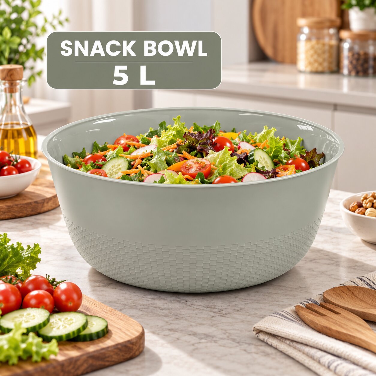 PLASTIC SNACK & SERVING BOWL 5 L - MOSAIC