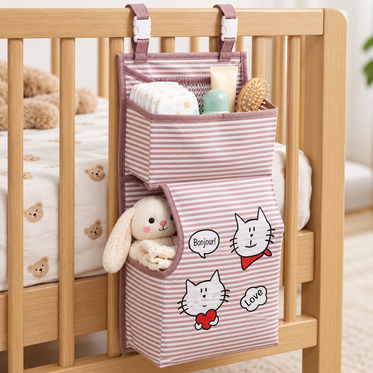 HANGING FABRIC STORAGE ORGANIZER WITH POCKETS