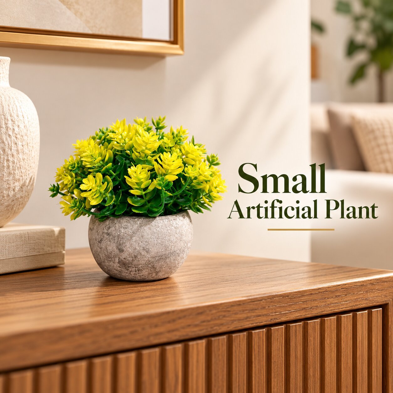 SMALL INDOOR ARTIFICIAL POTTED PLANT FOR DÉCOR