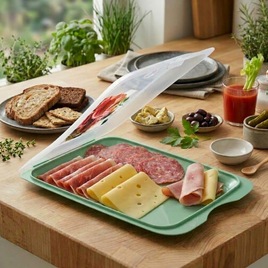 SLIM COLD CUT & CHEESE STORAGE CONTAINER WITH LID - Image 2
