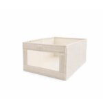 FOLDABLE LINEN STORAGE BOX WITH CLEAR WINDOW