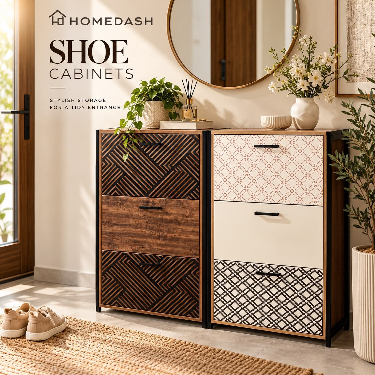 3-LAYER SHOE STORAGE CABINET WITH TILT-OUT DOORS - Image 5