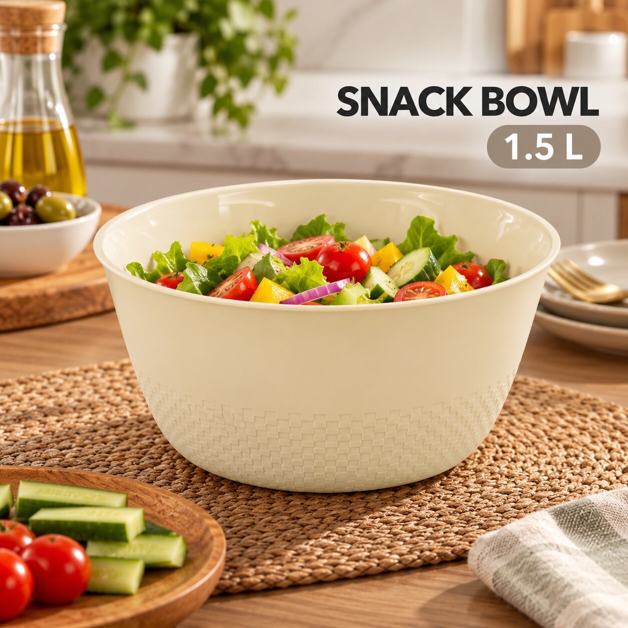PLASTIC SNACK & SERVING BOWL 1.5 L - MOSAIC - Image 1
