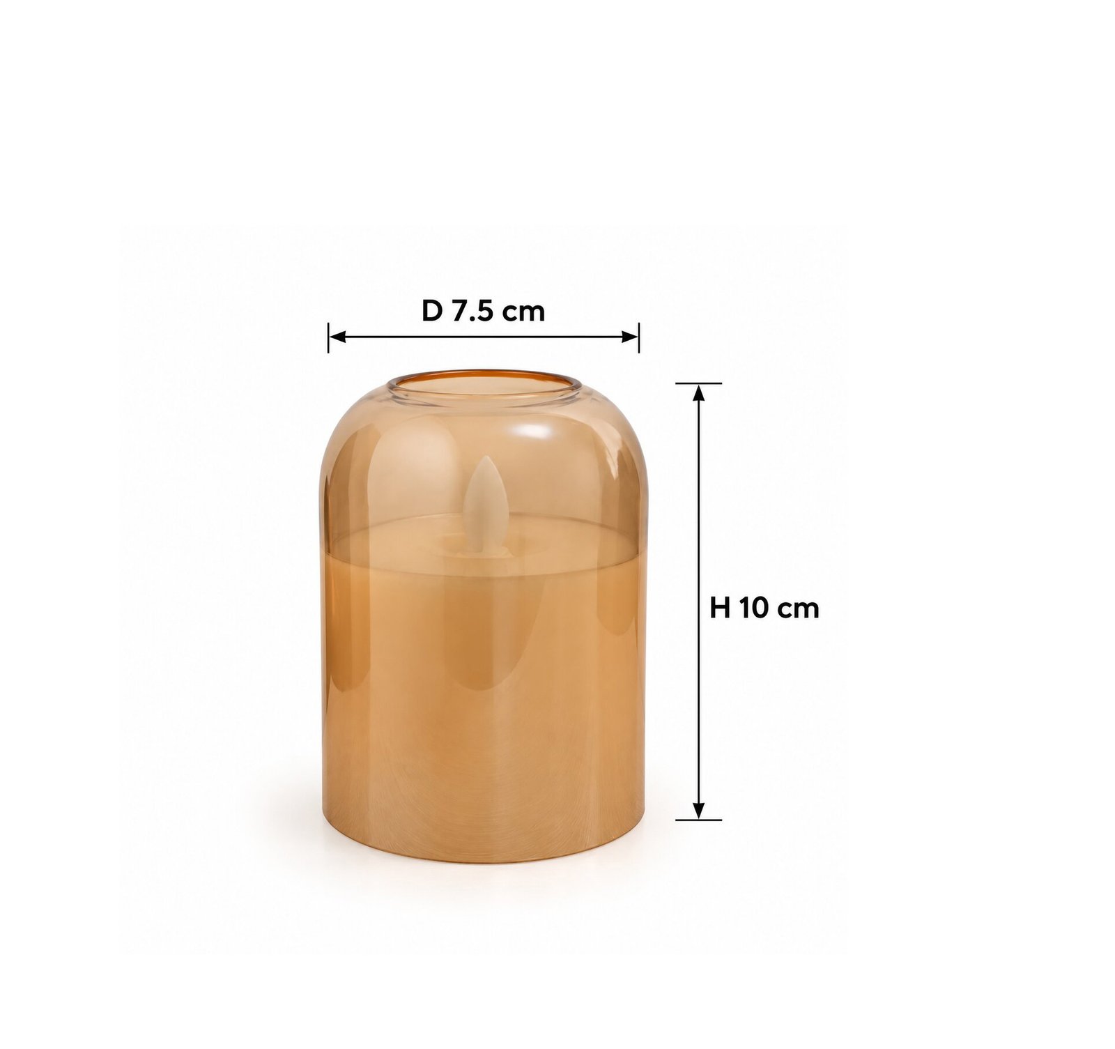 AMBER LED CANDLE 10CM BATTERY OPERATED - Image 2