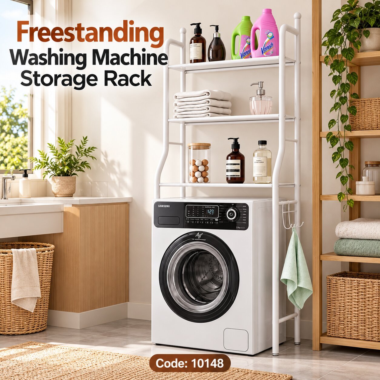 STAINLESS STEEL WASHING MACHINE STORAGE RACK - Image 2