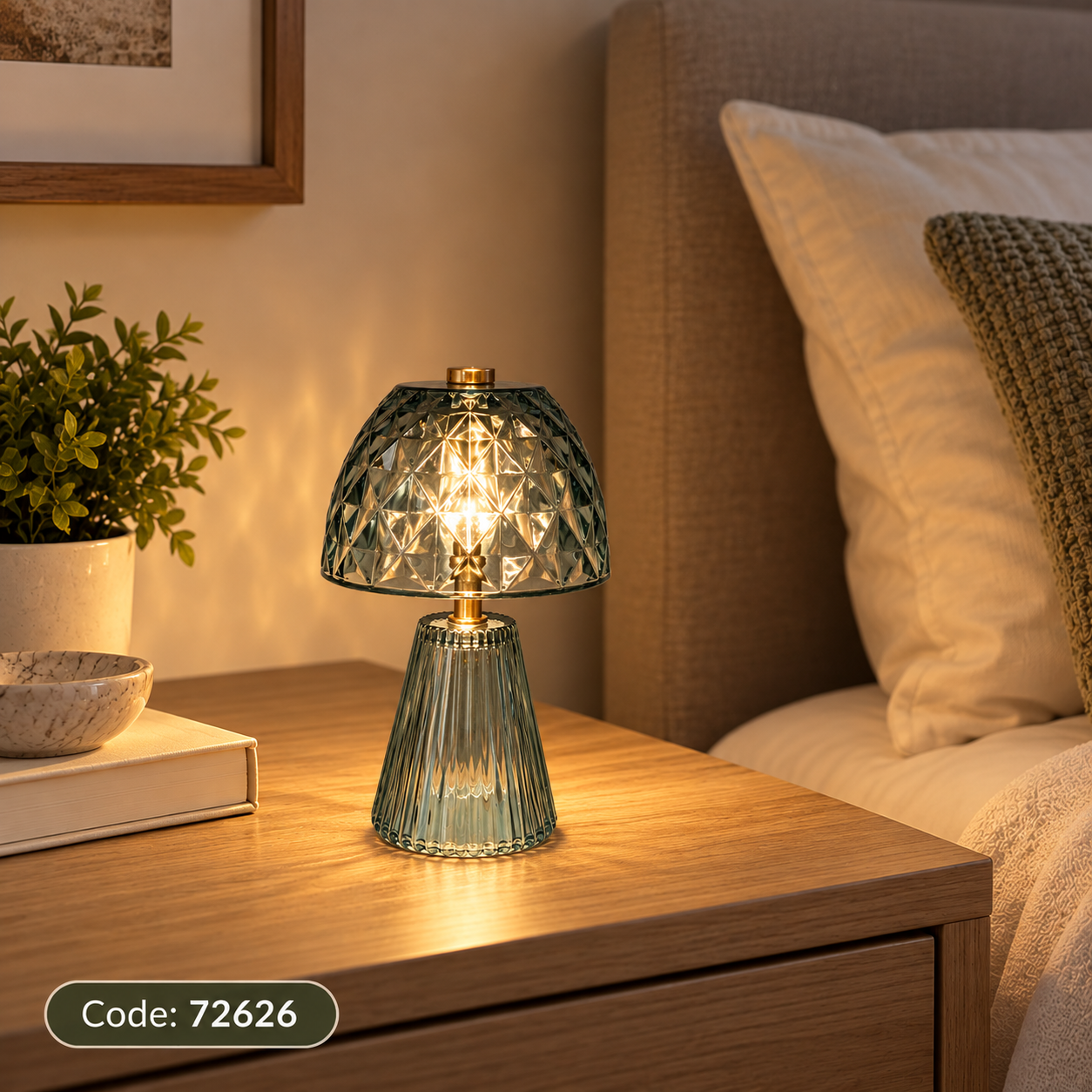 MINI GLASS LED TABLE LAMP CRYSTAL STYLE