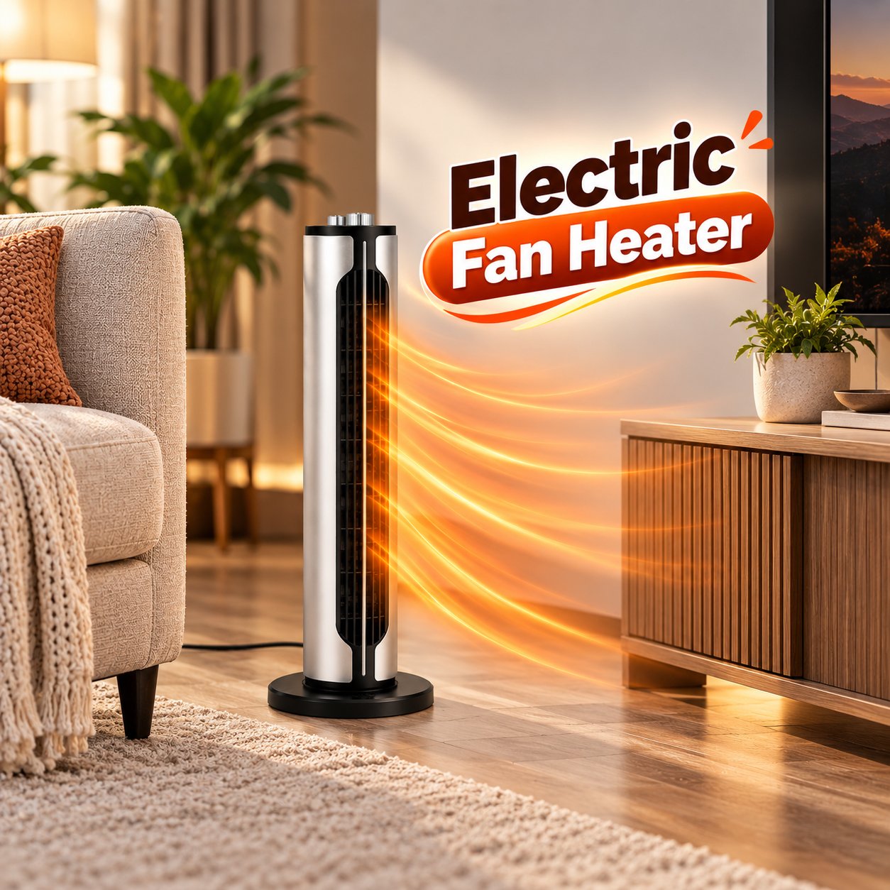TOWER PTC FAN HEATER 1000/2000W - THERMOSTAT