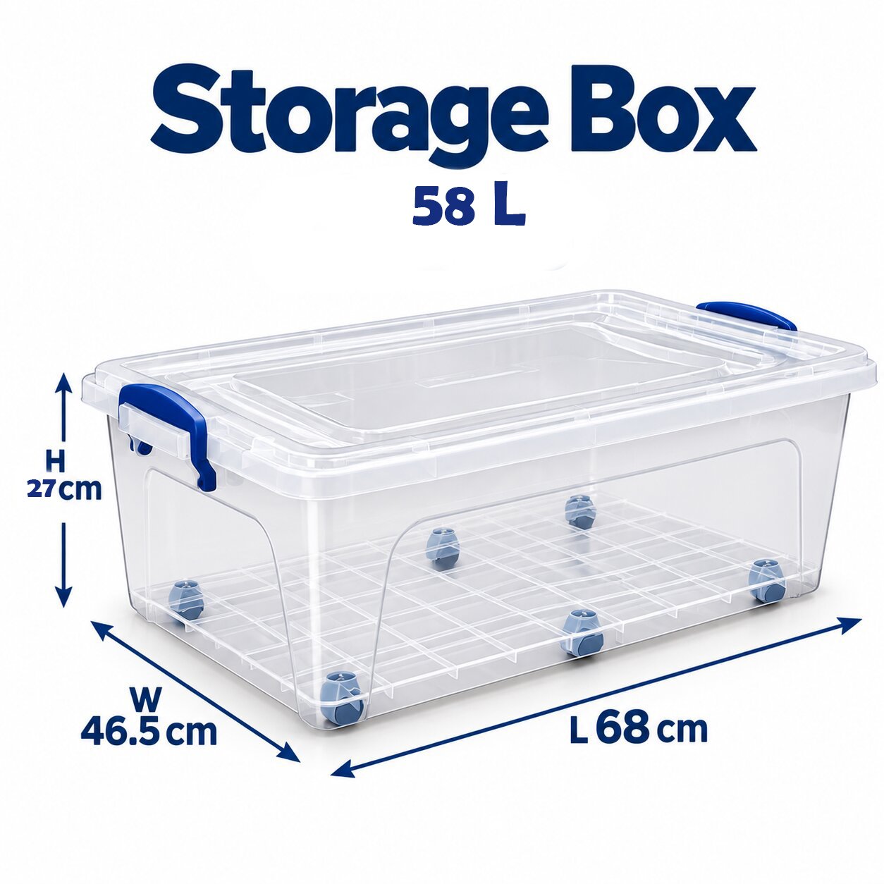 LOW-PROFILE STORAGE BOX 58 L WITH 6 WHEELS - Image 3