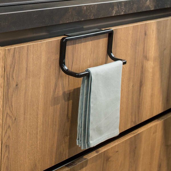 OVER-CABINET HAND TOWEL HOLDER – PLASTIC BLACK