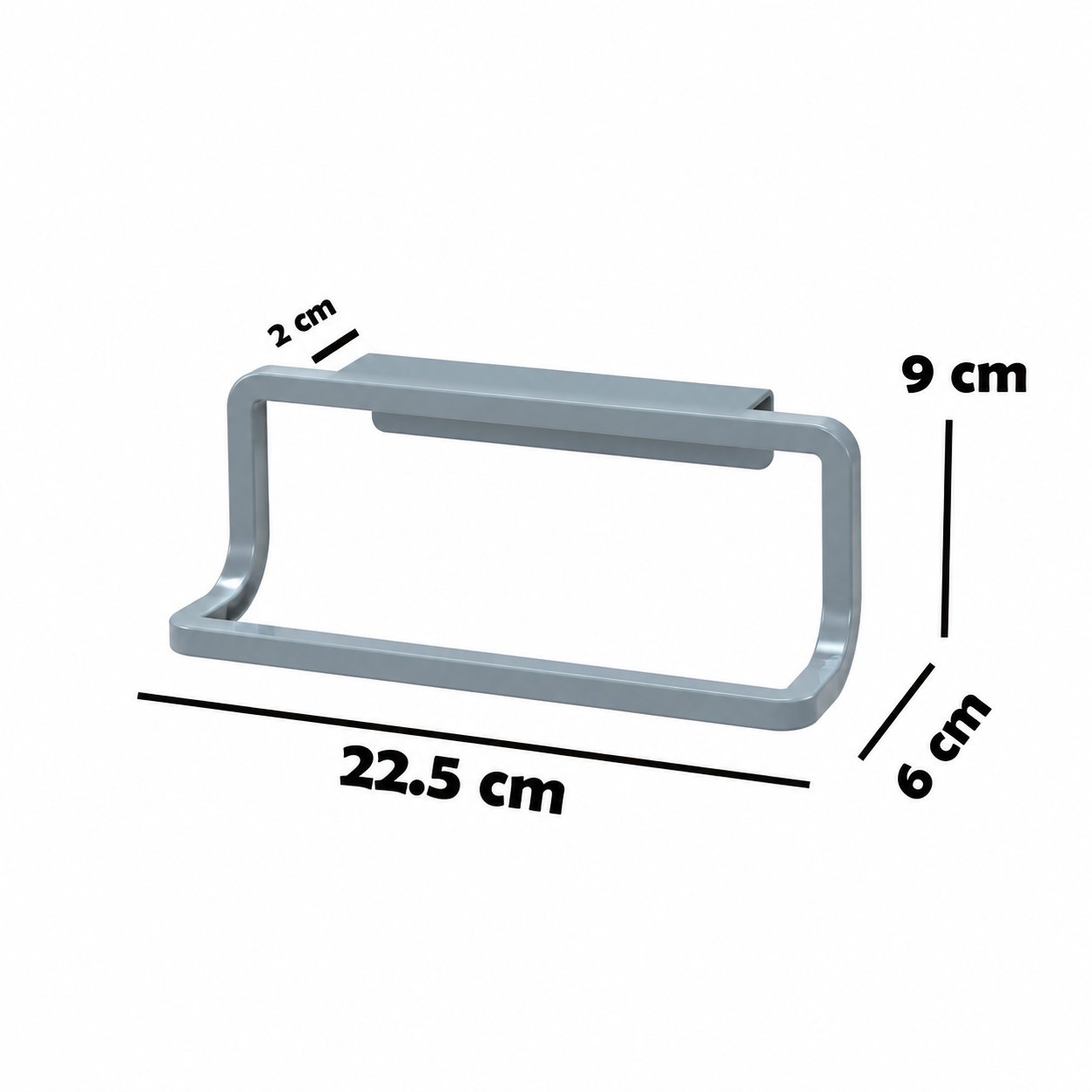OVER-CABINET HAND TOWEL HOLDER – PLASTIC GREY