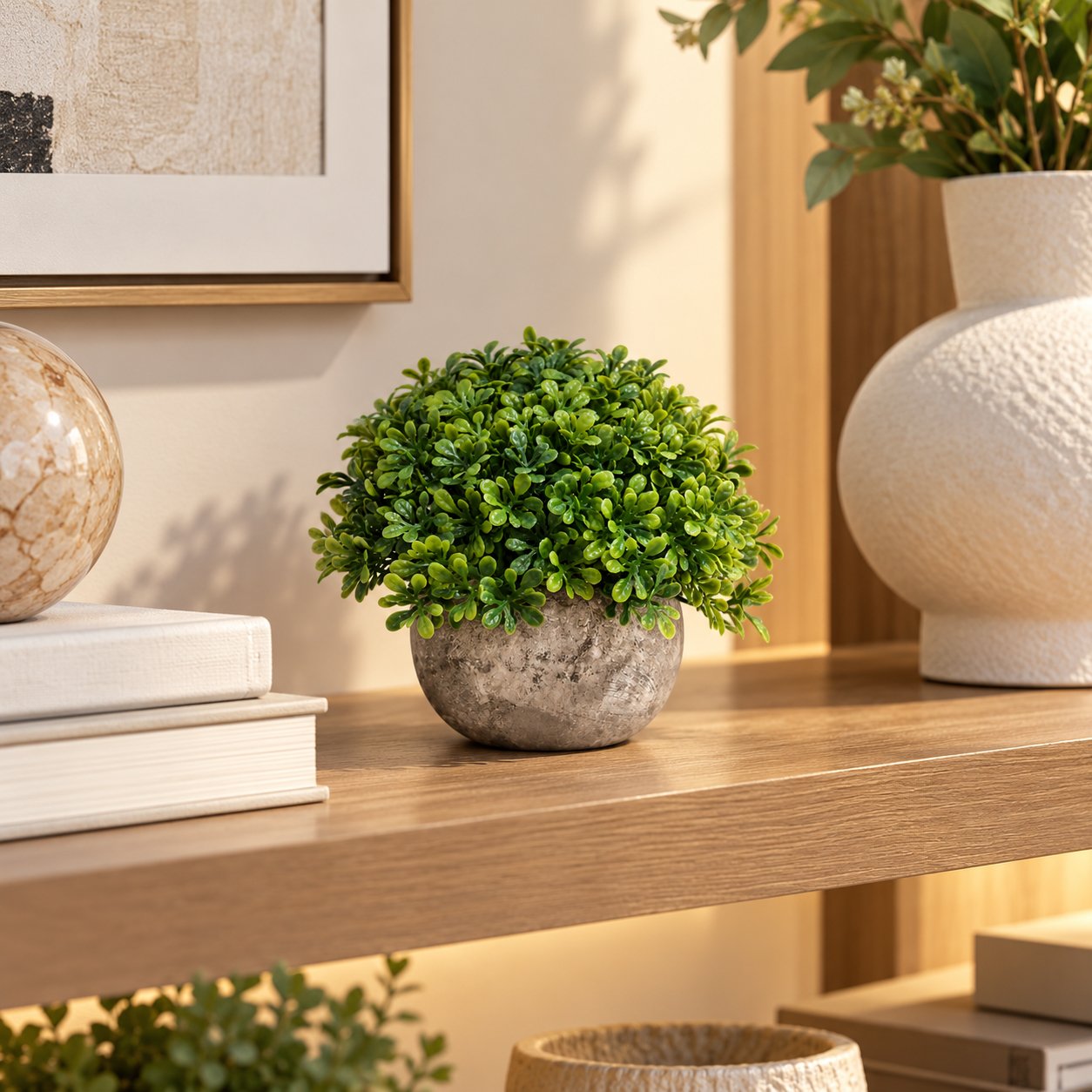 SMALL ARTIFICIAL POTTED PLANT INDOOR POT