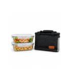 LUNCH BAG & 2 GLASS FOOD CONTAINERS SET DOSTHOFF