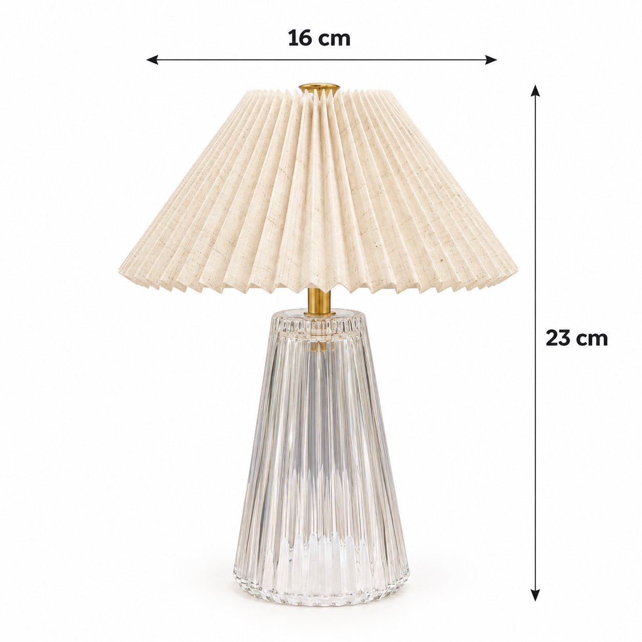 DECORATIVE GLASS TABLE LAMP WITH SHADE 23CM