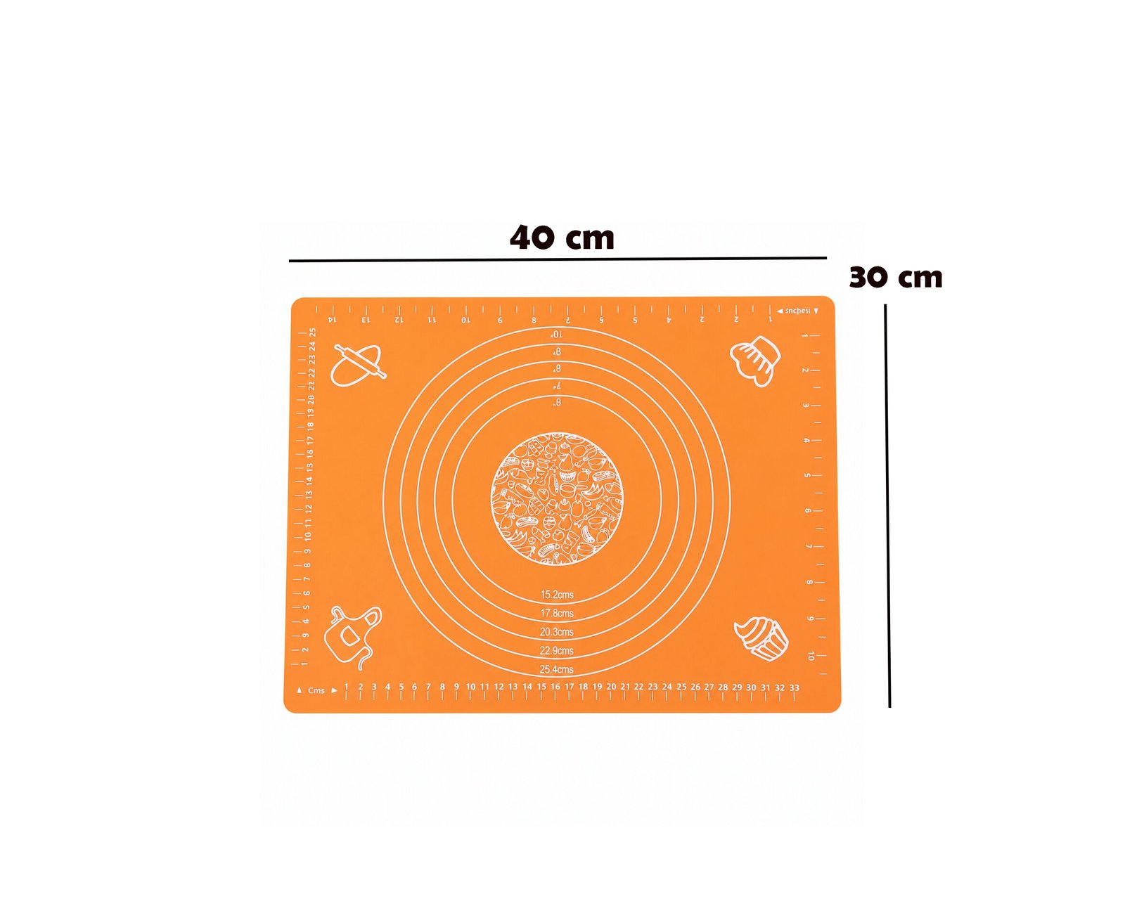 NON-STICK SILICONE PASTRY ROLLING MAT 40 X 30 CM