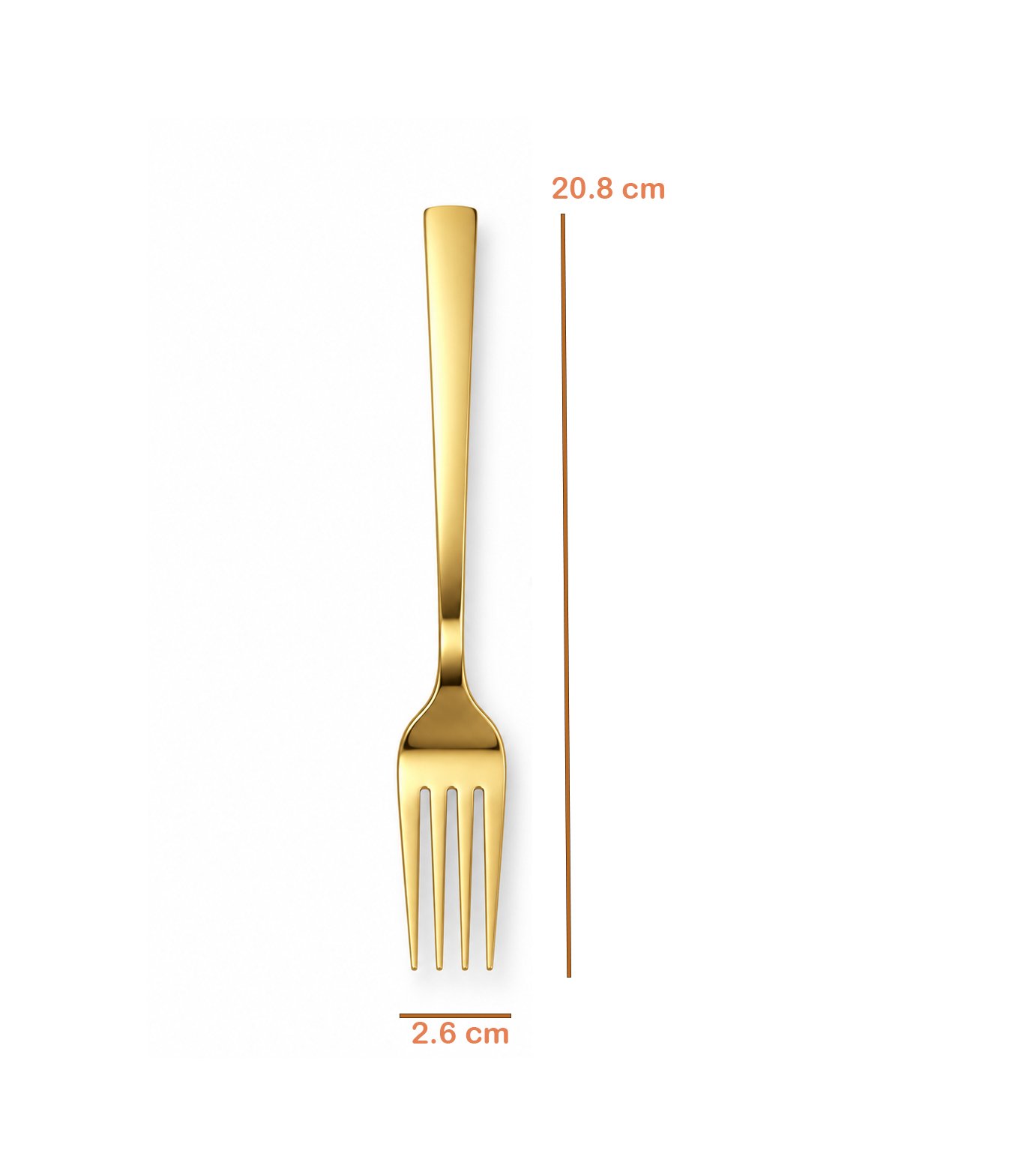 SET OF 6 STAINLESS STEEL - GOLD DINNER FORKS
