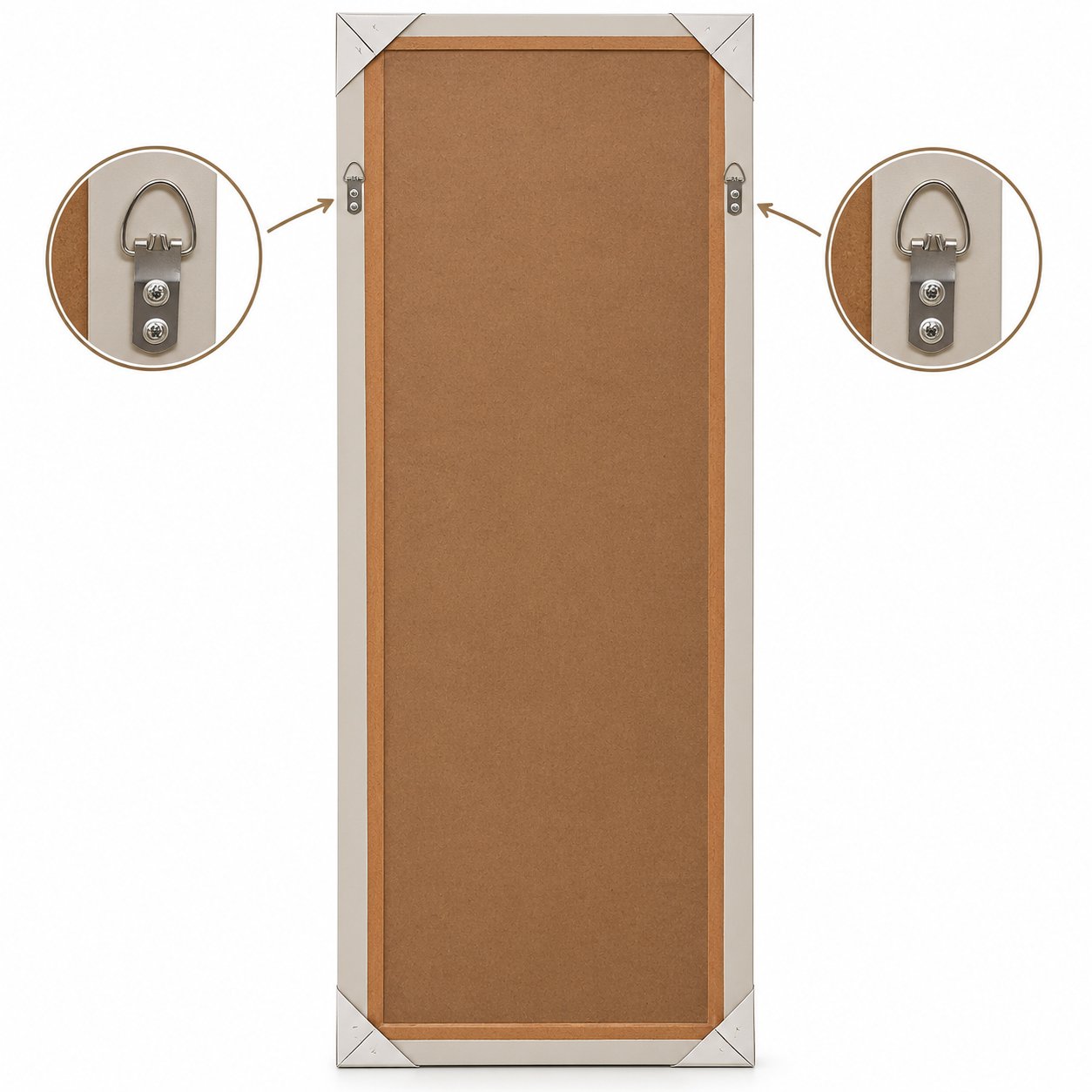 FULL-LENGTH RECTANGULAR WALL MIRROR 148.5 CM - BEIGE