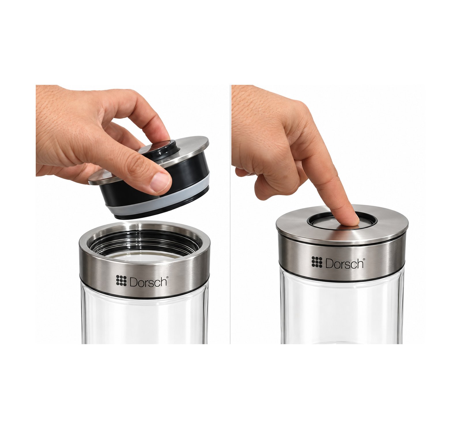 DORSCH BOROSILICATE GLASS 700 ML PRESS-LOCK JARS SET OF 3 - Image 3