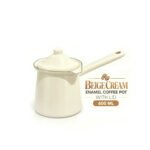 ENAMEL COFFEE POT WITH LID 600 ML - BEIGE CREAM