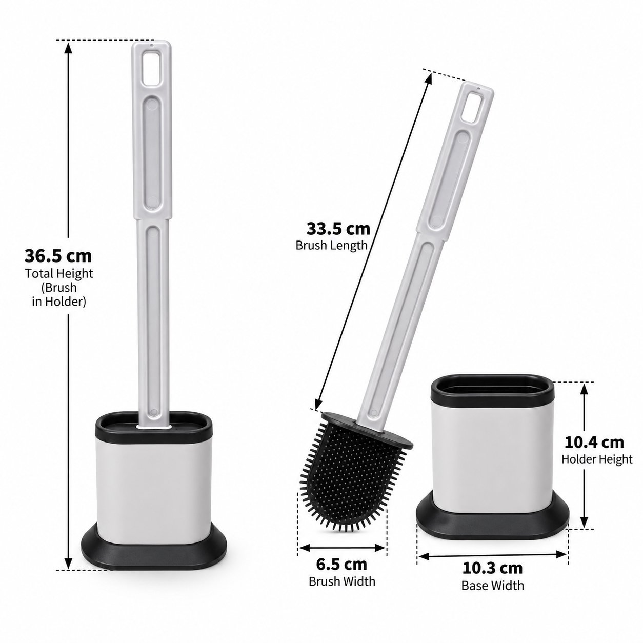 OVAL SILICONE TOILET BRUSH WITH DRAINING HOLDER