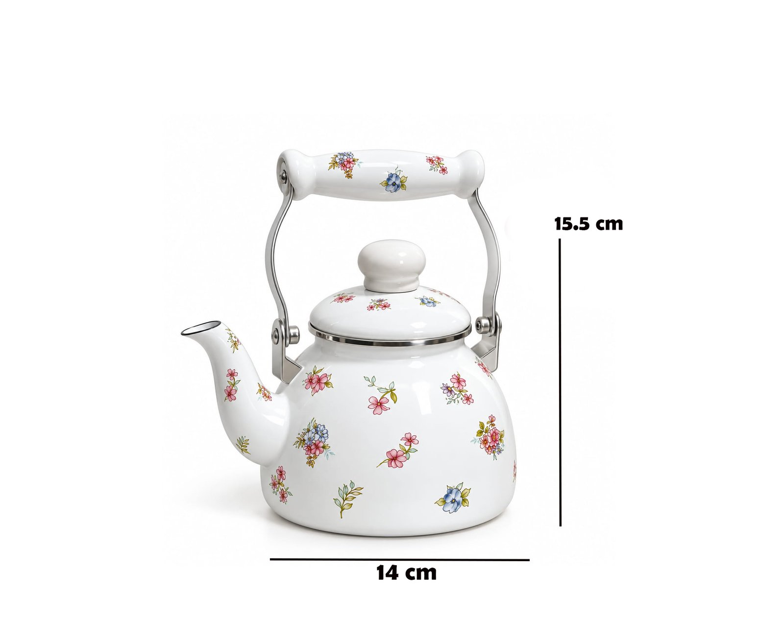ORCHID FLORAL ENAMEL TEA KETTLE WITH LID 1.2 L - Image 3