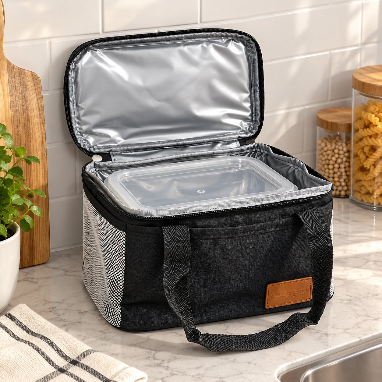 DOSTHOFF INSULATED LUNCH BAG WITH MESH POCKETS