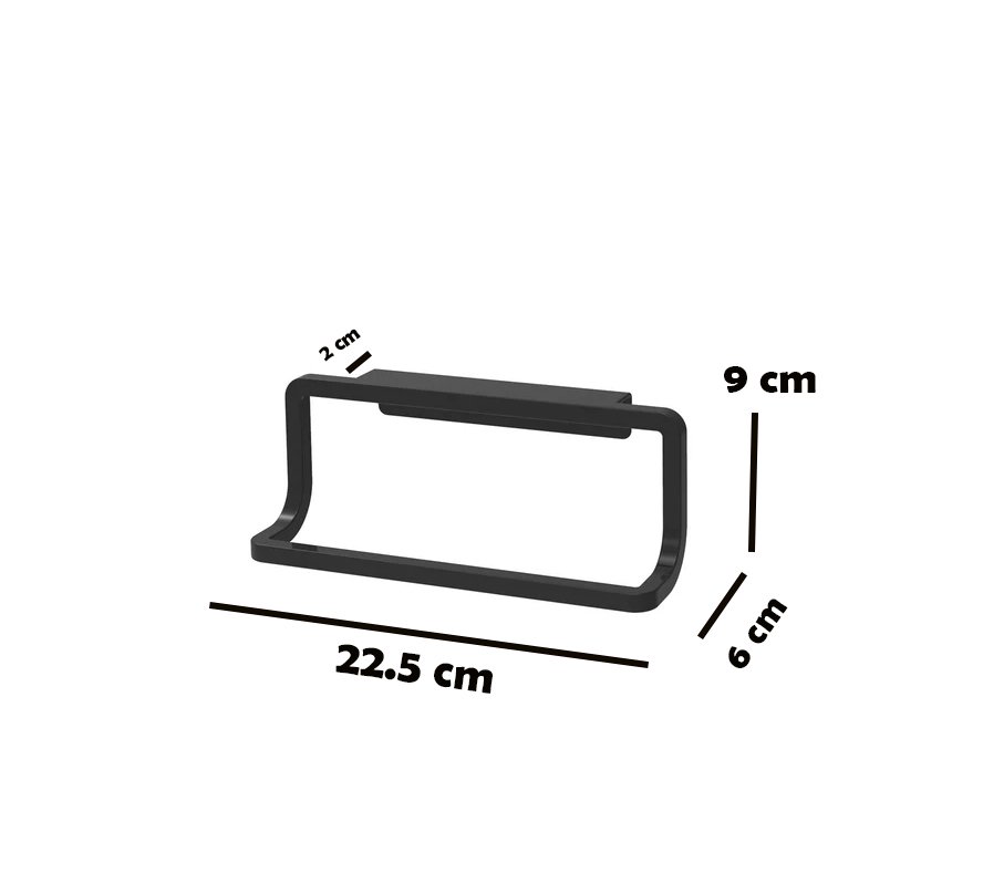 OVER-CABINET HAND TOWEL HOLDER – PLASTIC BLACK - Image 2