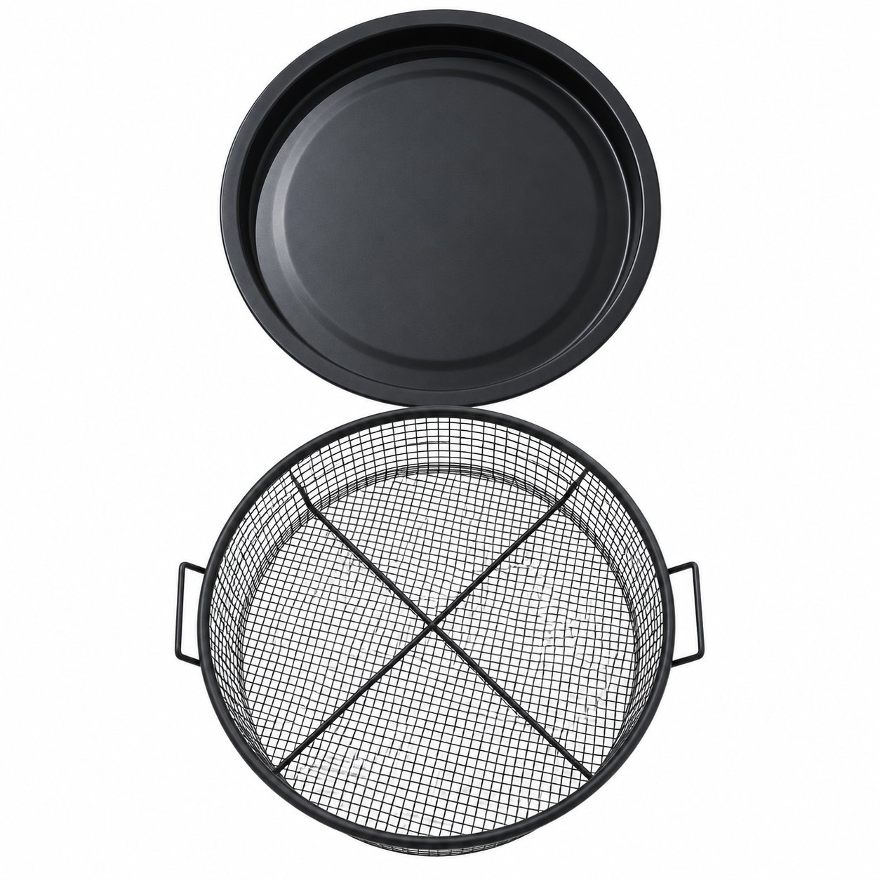 OVEN AIR FRYING BASKET & BAKING TRAY SET 2 PCS - BLACK - Image 3