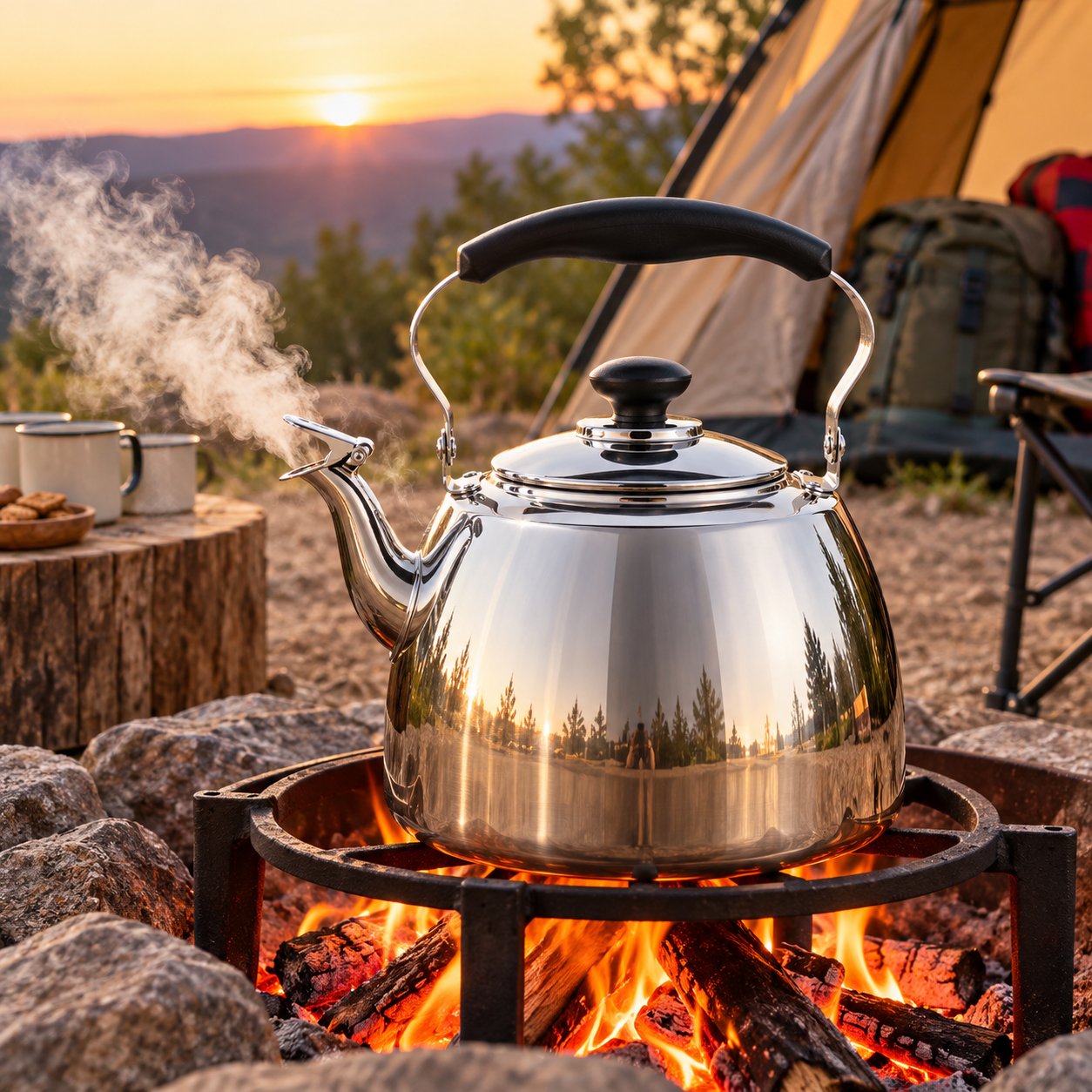 WHISTLING TEA KETTLE 5 L SILVER STAINLESS STEEL