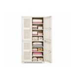 WHITE PLASTIC STORAGE CABINET WITH 8 SHELVES