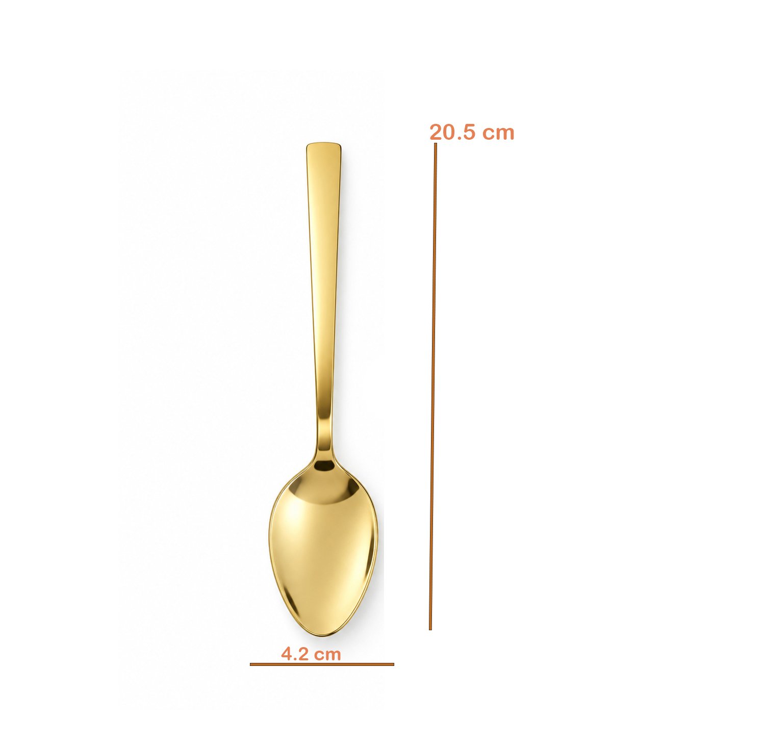 GOLD DINNER SPOONS SET OF 6 - STAINLESS STEEL - Image 2