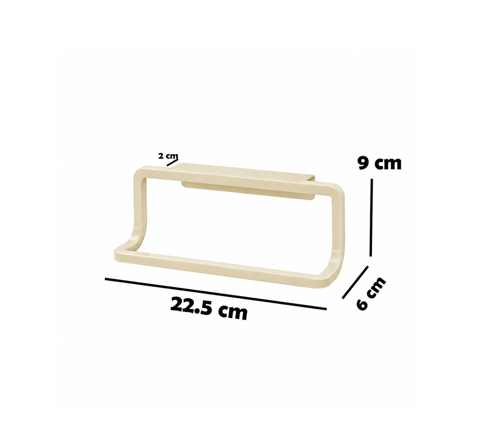 OVER-CABINET HAND TOWEL HOLDER – PLASTIC BEIGE