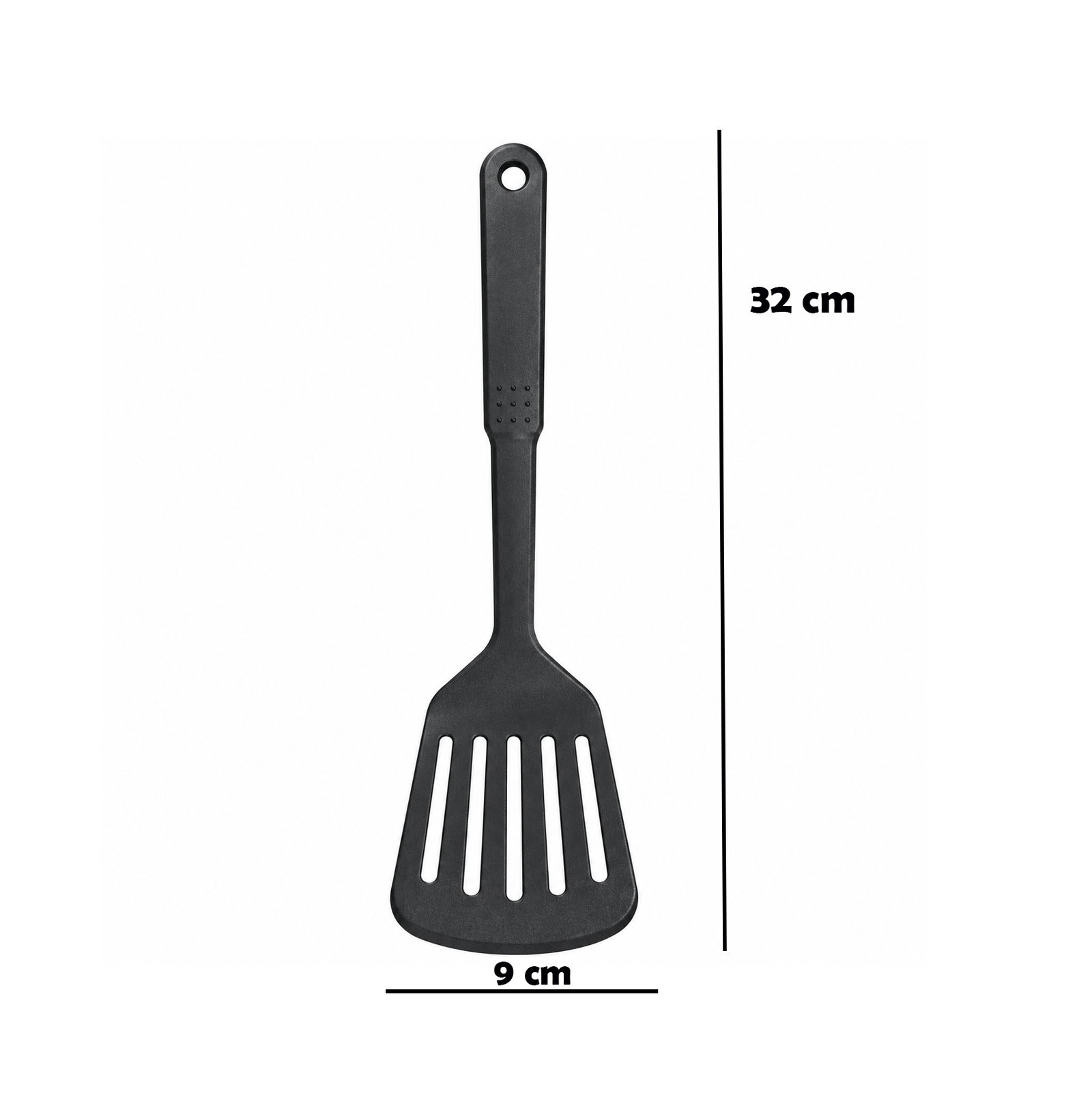 DOSTHOFF BLACK NYLON SLOTTED TURNER SPATULA 32 CM