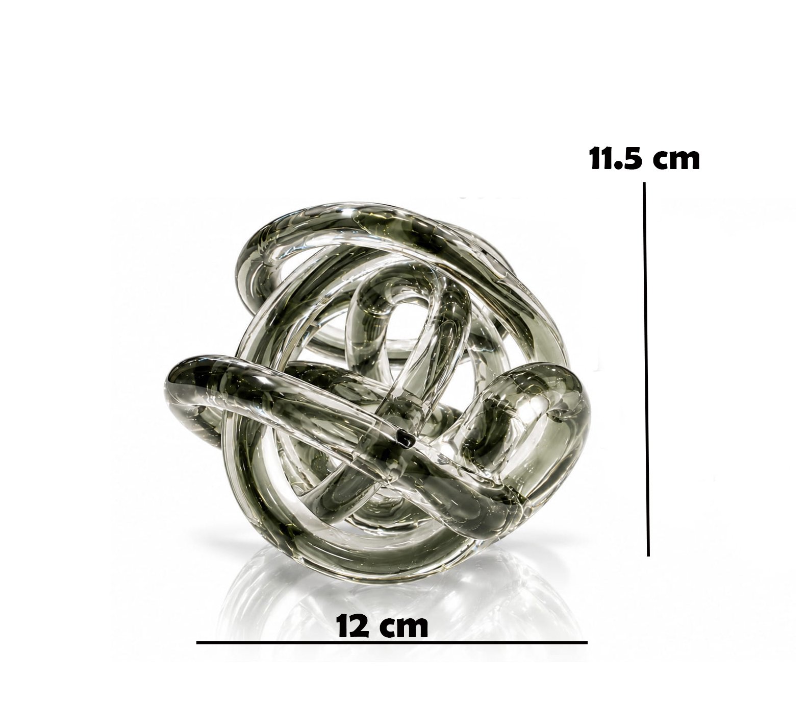 LARGE DECORATIVE GLASS INFINITY KNOT SCULPTURE - Image 3
