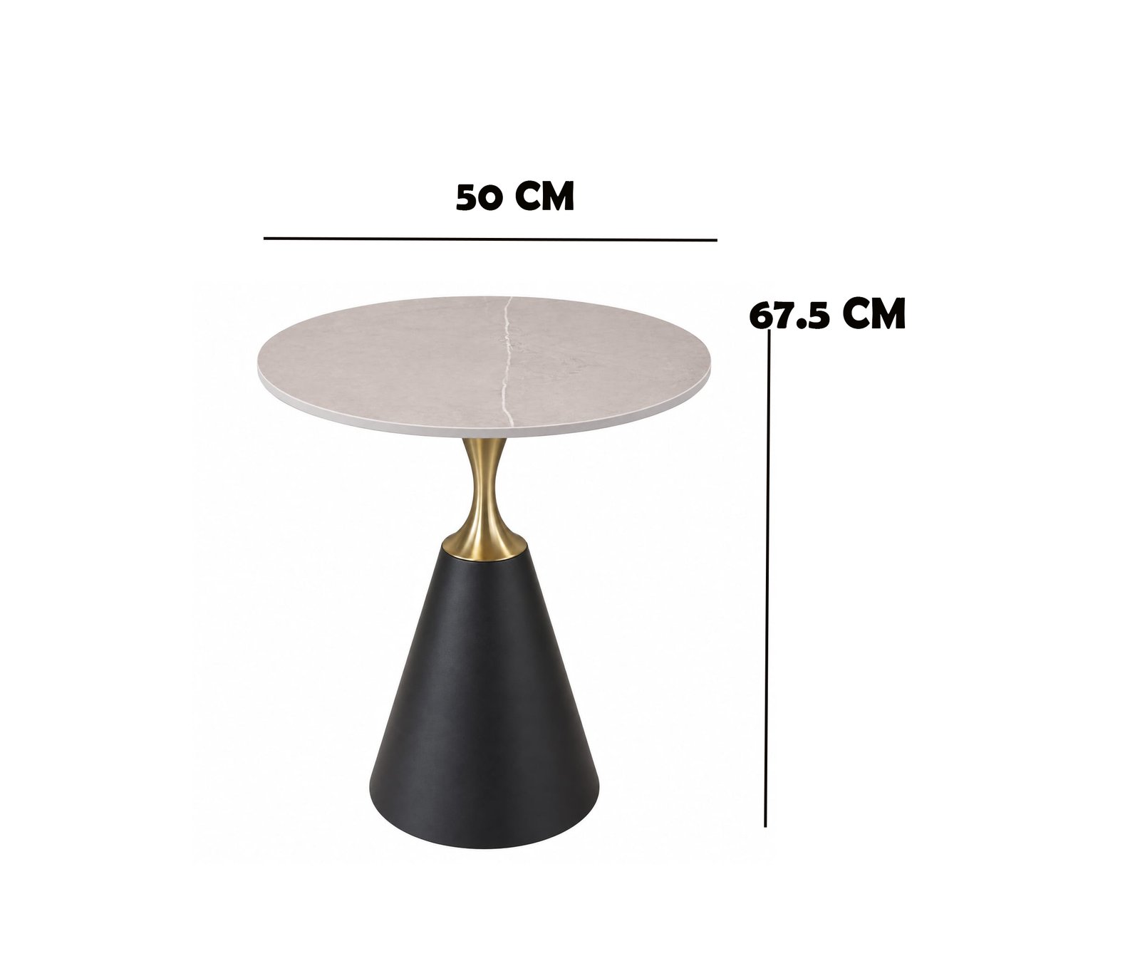 MODERN ROUND MARBLE SIDE TABLE GREY TOP