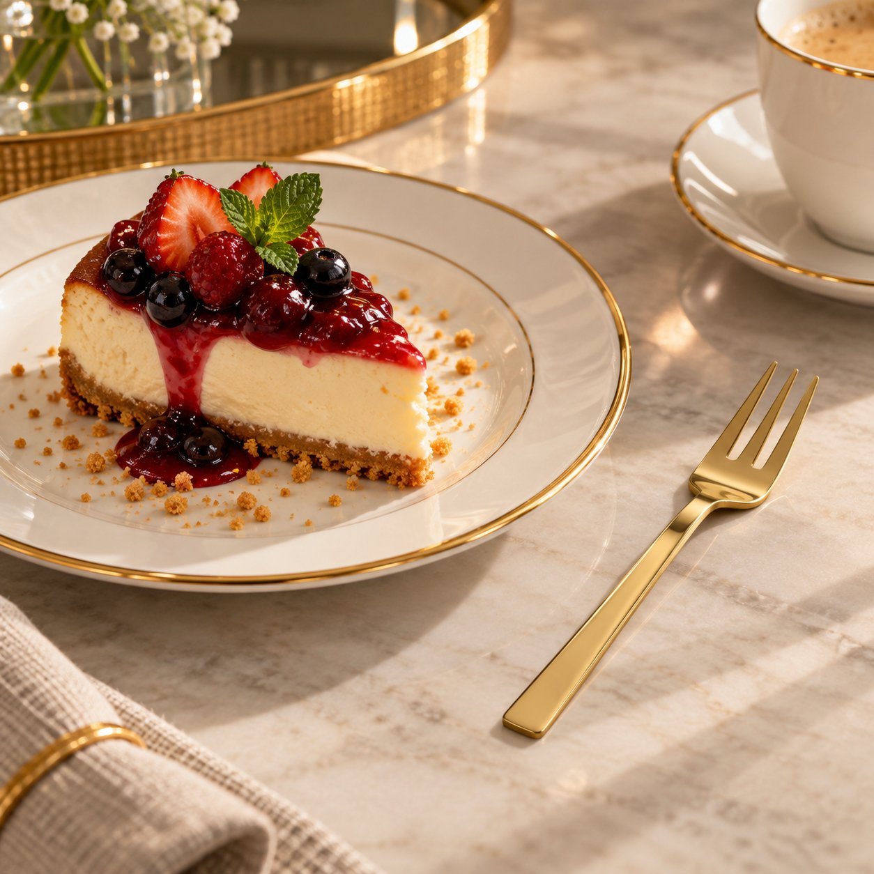 GOLD DESSERT FORKS - SET OF 6 STAINLESS STEEL