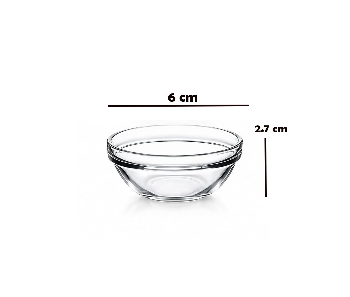 MINI GLASS BOWL SET OF 6 FOR SAUCES AND SPICES - Image 3