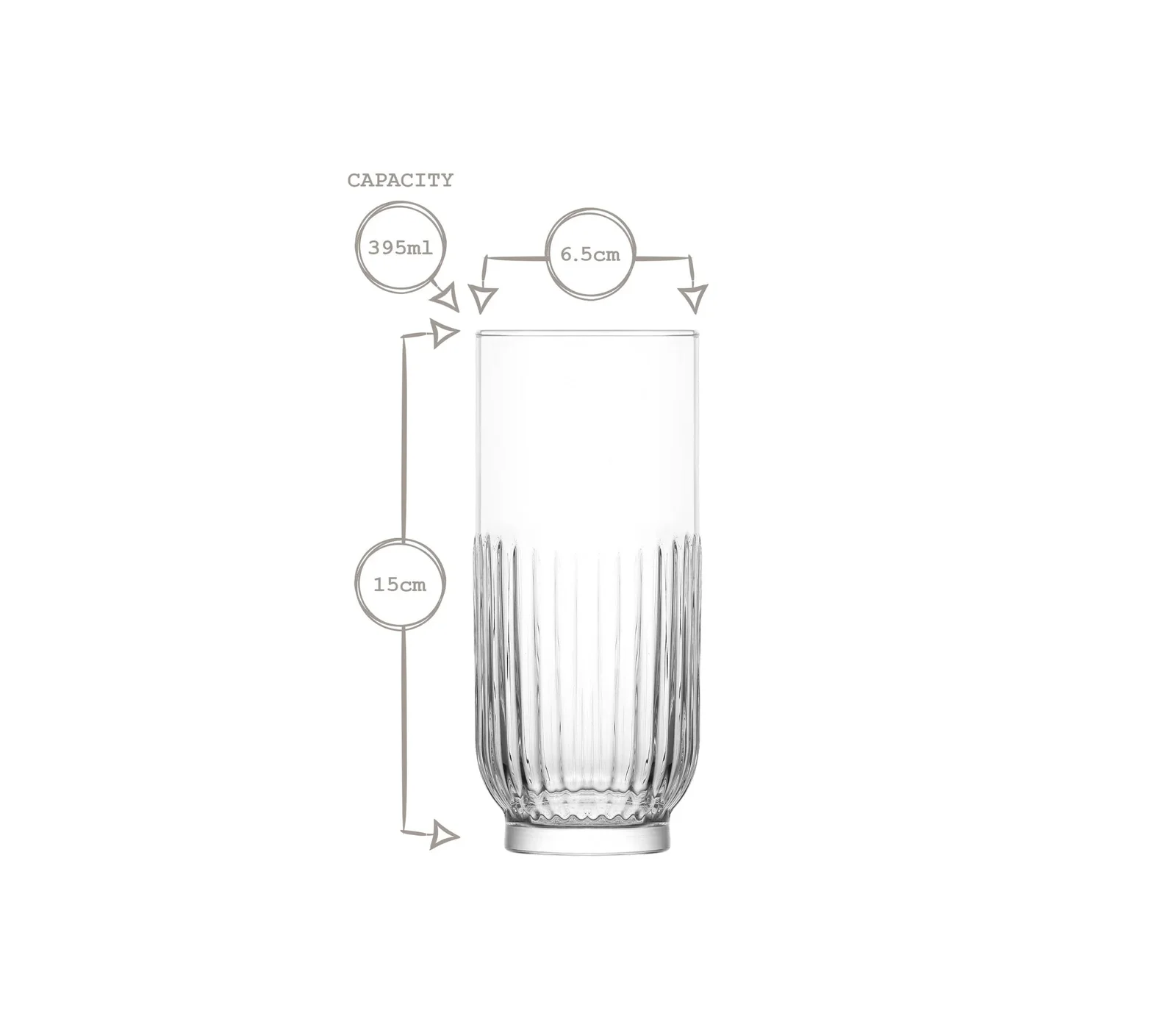 TOKYO 12-PIECE VERTICAL RIBBED GLASS CUP SET - Image 5