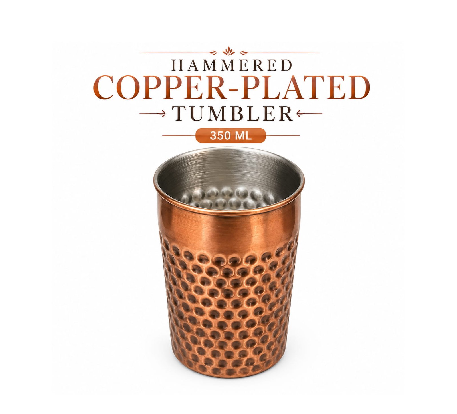 HAMMERED COPPER-PLATED TUMBLER CUP 350 ML