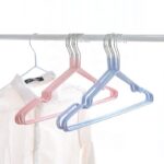 10 PACK METAL CLOTHES HANGERS WITH NON-SLIP RUBBER – SLIM SPACE SAVING CLOSET ORGANIZER