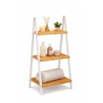 3-TIER WOODEN ORGANIZER LADDER SHELF – MULTIPURPOSE FLOWER DISPLAY STORAGE RACK