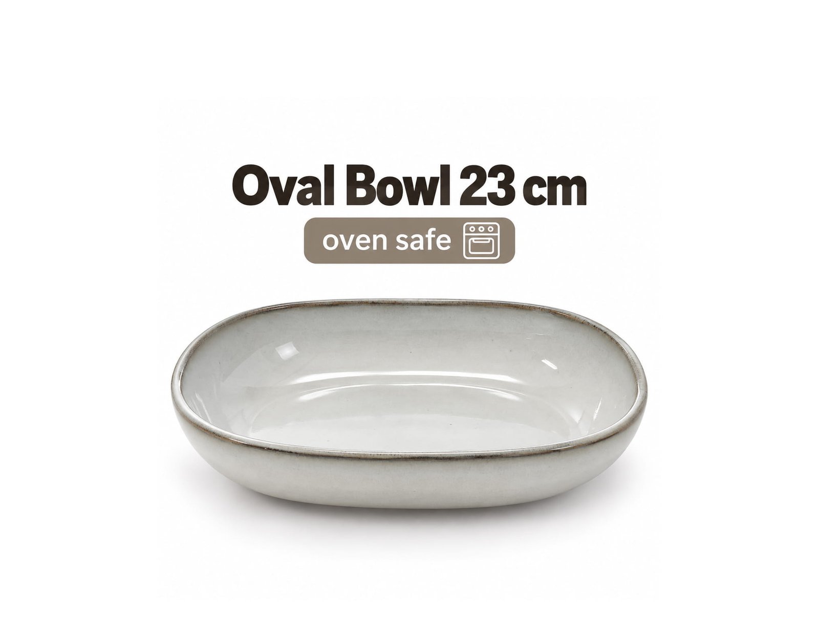 OVEN SAFE OVAL STONEWARE SERVING BOWL 23CM