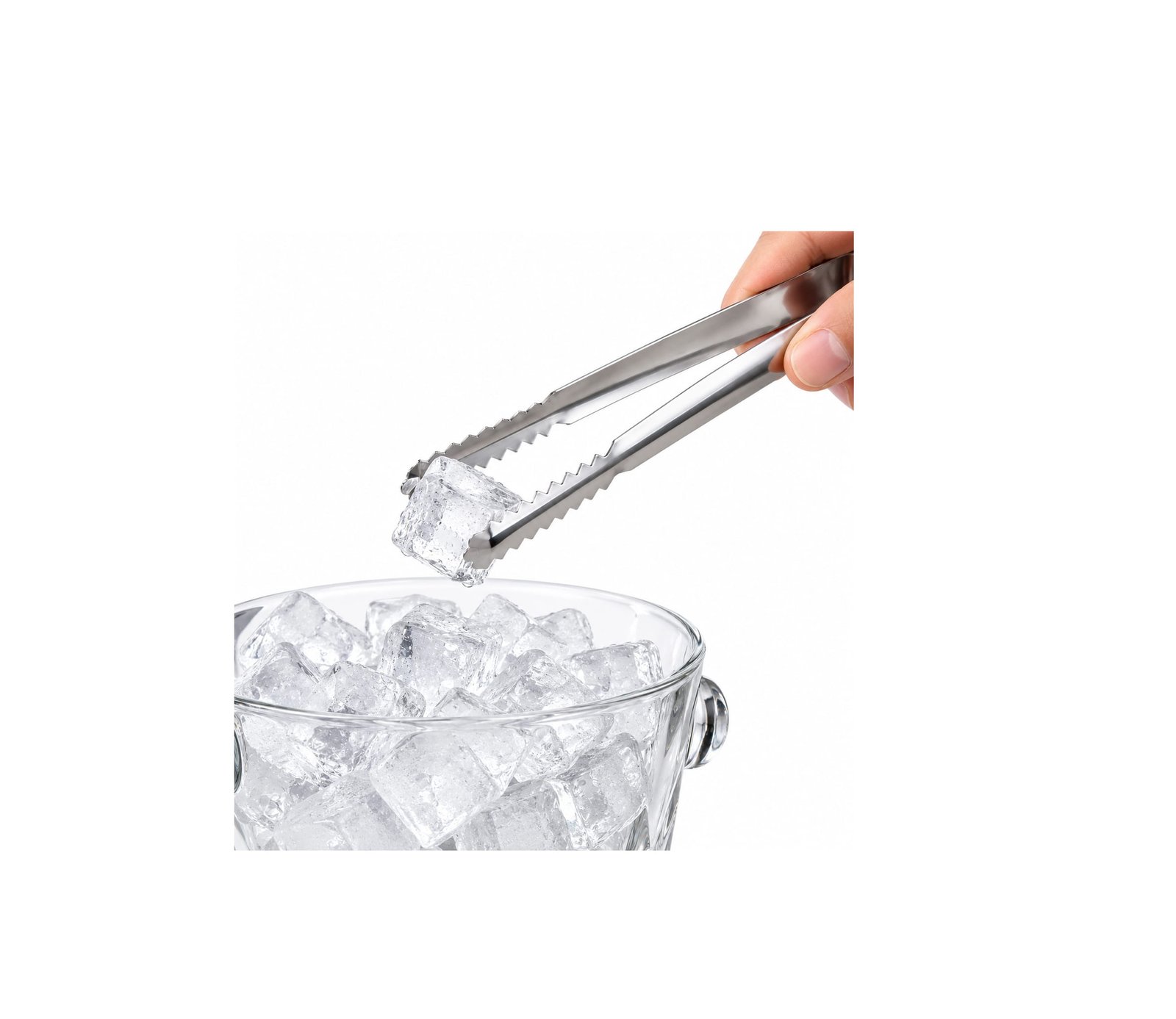 STAINLESS STEEL ICE TONG WITH SERRATED GRIP 18 CM