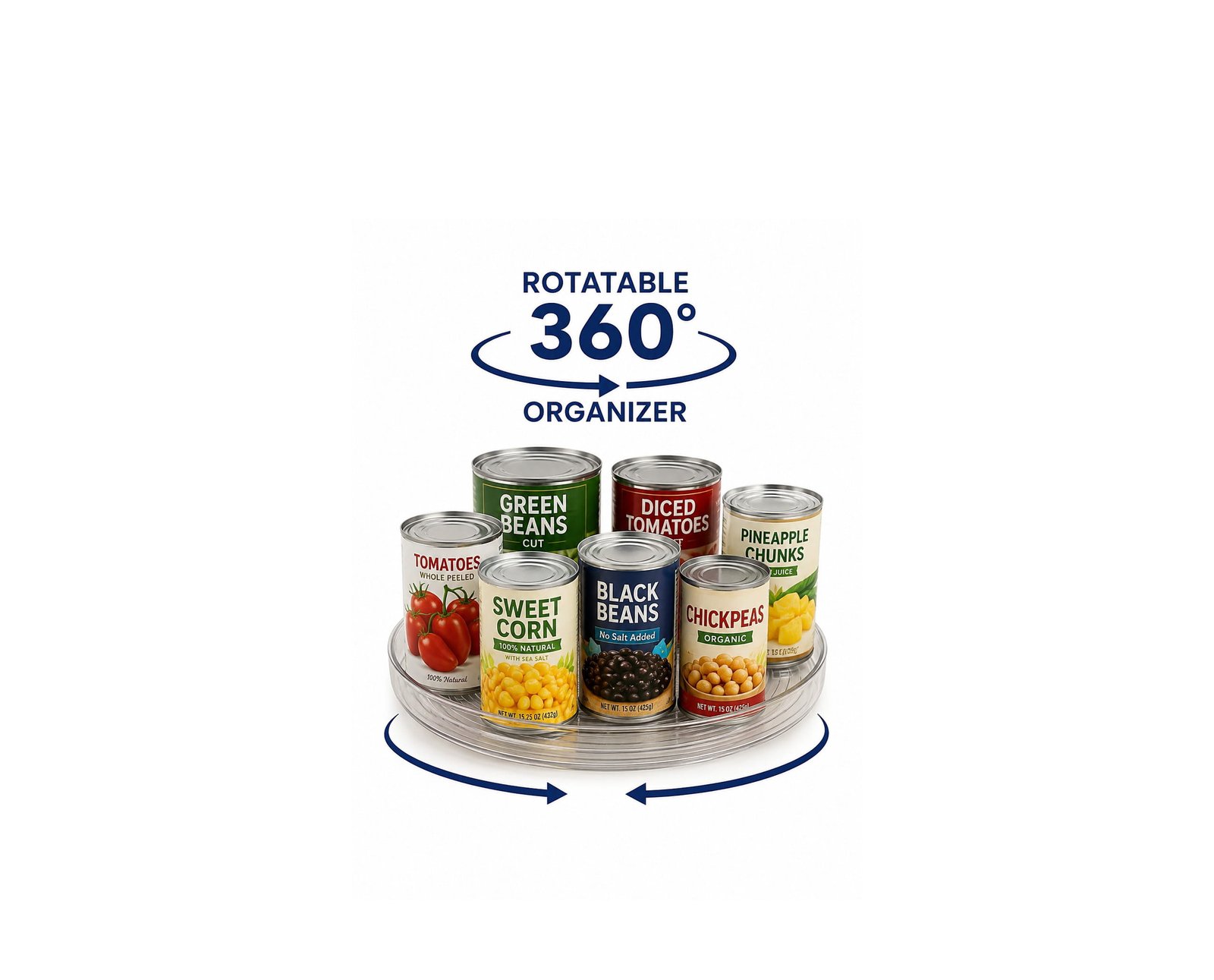 ROTATING 360° PLASTIC ORGANIZER TRAY