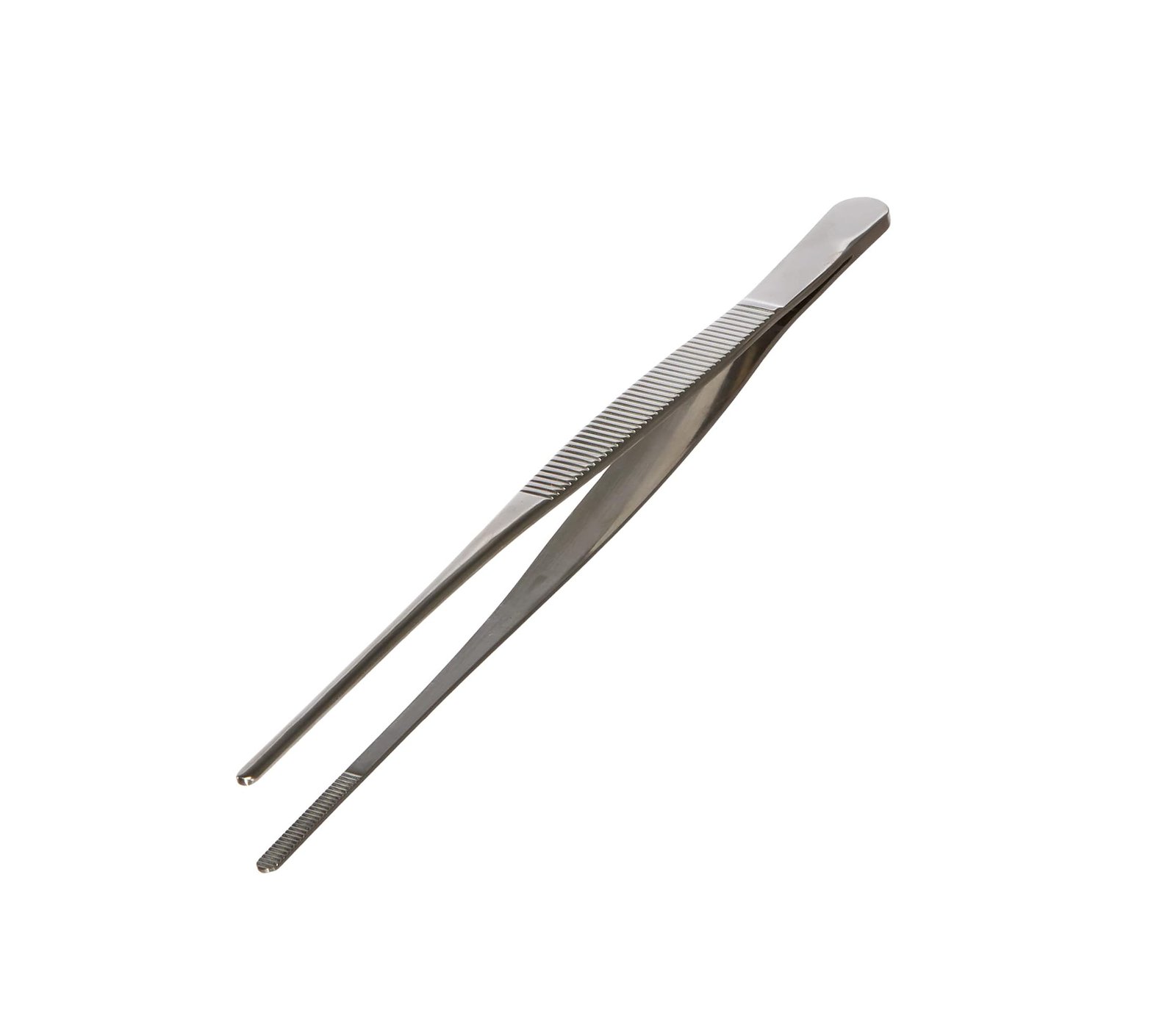 STAINLESS STEEL STRAIGHT PRECISION TONGS 20 CM