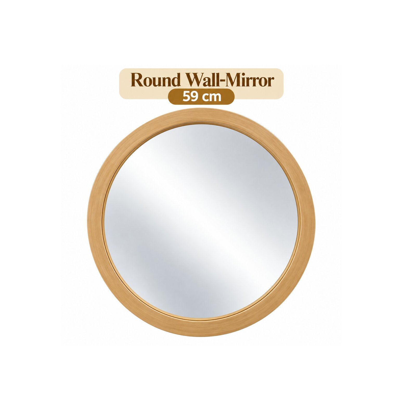ROUND WALL MIRROR 59CM WITH PLASTIC FRAME DÉCOR