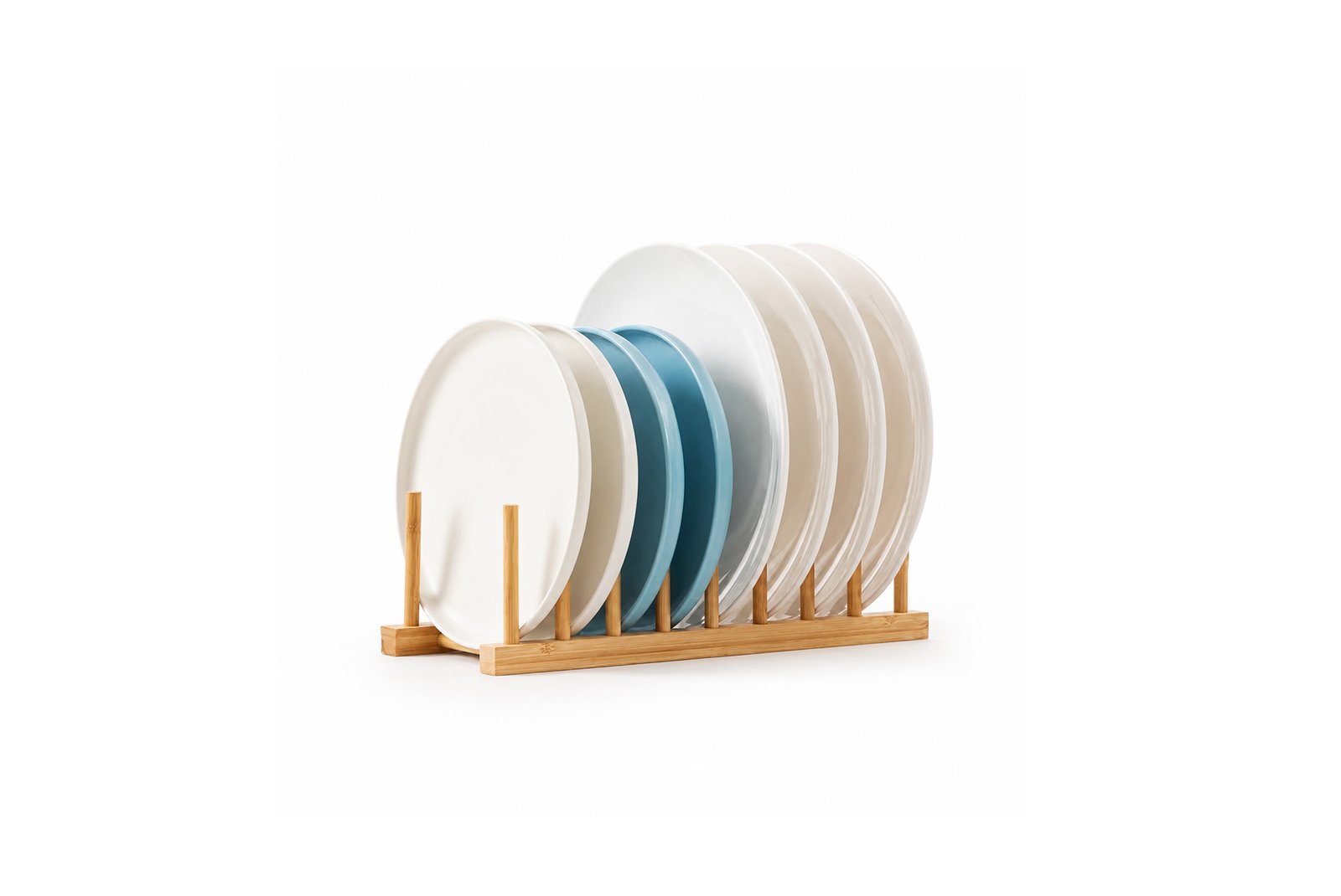PLATES RACK HOLDER ORGANIZER - BAMBOO