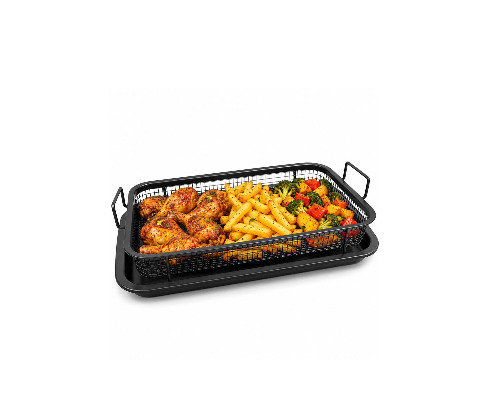 SET 2 PCS OVEN AIR FRYING BASKET WITH BAKING TRAY
